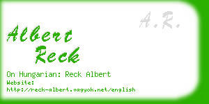 albert reck business card